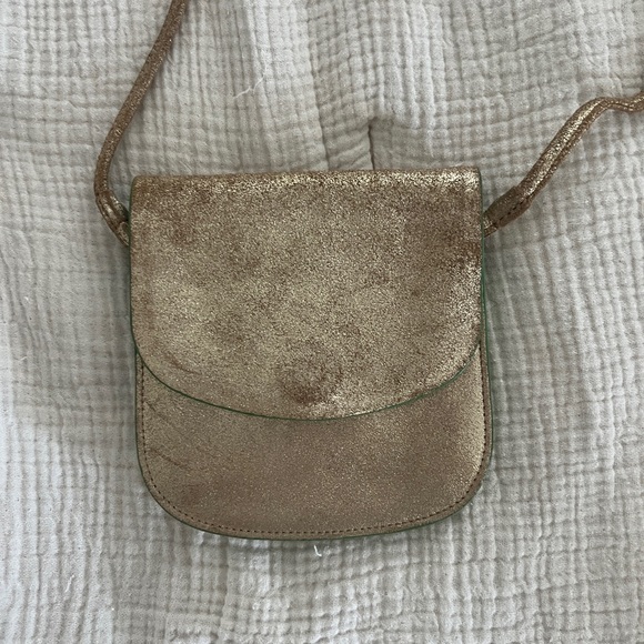 maje Vintage Gold Leather Crossbody Bag - Picture 12 of 15